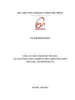 Luận văn thạc sỹ - Công tác quản trị rủi ro tín dụng tại Ngân hàng nông nghiệp và Phát triển Nông thôn Việt Nam - Chi nhánh Hà Tây