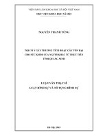 Tội cố ý gây thương tích hoặc gây tổn hại cho sức khỏe của người khác từ thực tiễn tỉnh Quảng Ninh (Luận văn thạc sĩ)