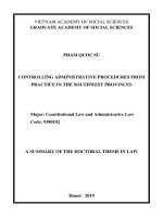 Kiểm soát thủ tục hành chính từ thực tiễn các tỉnh miền tây nam bộ tt tiếng anh 