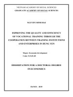 Nâng cao chất lượng và hiệu quả đào tạo nghề thông qua liên kết giữa cơ sở đào tạo và doanh nghiệp tại hưng yên tt tiếng anh 