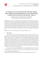 NGHIÊN CỨU SỰ THAM GIA CỦA NGƯỜI DÂN ĐỊA PHƯƠNG TRONG PHÁT TRIỂN DU LỊCH SINH THÁI CỘNG ĐỒNG TẠI RỪNG DỪA BẢY MẪU CẨM THANH – HỘI AN