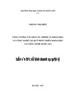Luận văn thạc sỹ - Tăng cường tài trợ các nhiệm vụ khoa học và công nghệ tại Quỹ Phát triển khoa học công nghệ Quốc gia