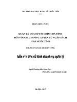 Luận văn thạc sỹ - Quản lý của Sở Tài chính Hà Tĩnh đối với chi thường xuyên từ ngân sách nhà nước tỉnh