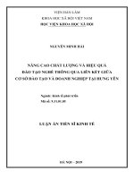 Nâng cao chất lượng và hiệu quả đào tạo nghề thông qua liên kết giữa cơ sở đào tạo và doanh nghiệp tại hưng yên  tt