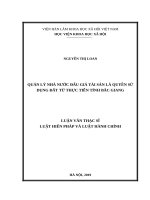 QUẢN lý NHÀ nước đấu GIÁ tài sản là QUYỀN sử DỤNG đất từ THỰC TIỄN TỈNH bắc GIANG 