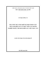 ĐẤU THẦU MUA sắm THIẾT bị THEO PHÁP LUẬT VIỆT NAM HIỆN NAY từ THỰC TIỄN các DOANH NGHIỆP THUỘC tập đoàn điện lực VIỆT NAM   EVN 