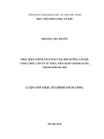 THỰC HIỆN CHÍNH SÁCH đào tạo, bồi DƯỠNG cán bộ, CÔNG CHỨC cấp xã từ THỰC TIỄN QUẬN THANH XUÂN, THÀNH PHỐ hà nội 