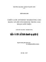 Luận văn thạc sỹ - Chiến lược Internet Marketing cho Mạng xã hội Stockbook trong giai đoạn giới thiệu