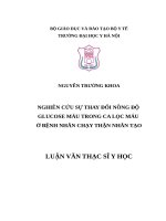Luận văn thạc sỹ - Nghiên cứu sự thay đổi nồng độ glucose máu trong ca lọc máu ở bệnh nhân chạy thận nhân tạo
