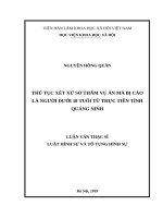 Thủ tục xét xử sơ thẩm vụ án mà bị cáo là người dưới 18 tuổi từ thực tiễn tỉnh quảng ninh 