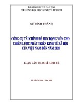 Công cụ tài chính để huy động vốn cho chiến lược phát triển kinh tế xã hội của việt nam đến năm 2020 