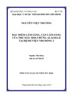 Đặc điểm lâm sàng, cận lâm sàng của trẻ mắc hội chứng Alagille tại bệnh viện Nhi đồng 1 tt