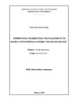 Hoàn thiện quản trị marketing của một số chuỗi cửa hàng tiện ích trên địa bàn thành phố hà nội ttta