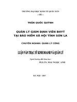 Luận văn thạc sỹ - Quản lý giám định viên BHYT tại Bảo hiểm xã hội tỉnh Sơn La