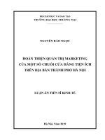 Hoàn thiện quản trị marketing của một số chuỗi cửa hàng tiện ích trên địa bàn Thành phố Hà Nội