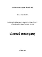 Luận văn thạc sỹ - Phát triển vận tải hành khách của Công ty Cổ phần vận tải đường sắt Hà Nội