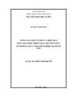 Nâng cao chất lượng và hiệu quả đào tạo nghề thông qua liên kết giữa cơ sở đào tạo và doanh nghiệp tại hưng yên