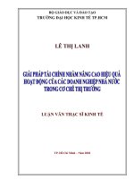 Giải pháp tài chính nhằm nâng cao hiệu quả hoạt động của các doanh nghiệp nhà nước trong cơ chế thị trường 