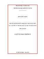 Một số giải pháp hoàn thiện quản trị nguồn nhân lực tại công ty thương mại vật liệu xây dựng FICO đến năm 2017 