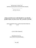 Nâng cao năng lực cạnh tranh của các doanh nghiệp trong ngành cao su việt nam đến năm 2020 