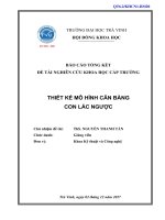 Báo cáo nghiên cứu khoa học cấp trường: Thiết kế mô hình cân bằng con lắc ngược