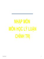 BÀI GIẢNG MÔN GIÁO DỤC CHÍNH TRỊ HỆ CAO ĐẲNG NGHỀ NĂM 2019: BÀI 1; KHÁI QUÁT VỀ CHỦ NGHĨA MÁC  LÊNIN