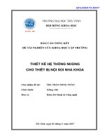 Báo cáo nghiên cứu khoa học cấp trường: Thiết kế hệ thống nhúng cho thiết bị nội soi nha khoa