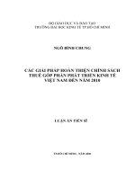 Các giải pháp hoàn thiện chính sách thuế góp phần phát triển kinh tế việt nam đến năm 2010 