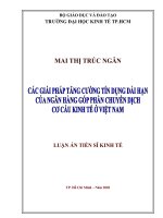 Các giải pháp tăng cường tín dụng, dài hạn của ngân hàng góp phần chuyển dịch cơ cấu kinh tế ở việt nam 