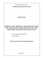 Nghiên cứu, phát triển bộ lọc thông dải, bộ chia công suất, anten sử dụng đường truyền phức hợp, vòng cộng hưởng và hiệu ứng viền của siêu vật liệu