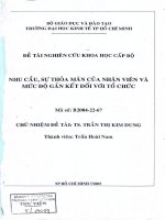 Nhu cầu, sự thỏa mãn của nhân viên và mức độ gắn kết đối với tổ chức 