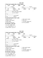 BÀI TẬP TIẾNG ANH LOP 3