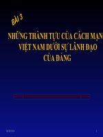 GIÁO ÁN MÔN GIÁO DỤC CHÍNH TRỊ HỆ CAO ĐẲNG NGHỀ NĂM 2019 BÀI 3: NHỮNG THÀNH TỰU CỦA CÁCH MẠNG VIỆT NAM DƯỚI SỰ LÃNH ĐẠO CỦA ĐẢNG