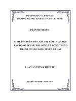 Hình ảnh điểm đến, giá trị tâm lý xã hội tác động đến sự hài lòng và lòng trung thành của du khách đến đà lạt 