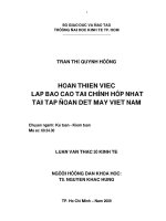 Hoàn thiện việc lập báo cáo tài chính hợp nhất tại tập đoàn dệt may việt nam 