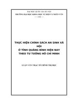 THỰC HIỆN CHÍNH SÁCH AN SINH XÃ HỘI Ở TỈNH QUẢNG BÌNH HIỆN NAY THEO TƯ TƯỞNG HỒ CHÍ MINH