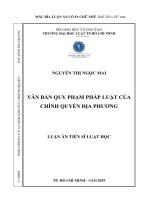Luận Án -  Văn bản Quy Phạm Pháp Luật của CHÍNH QUYỀN ĐỊA PHƯƠNG