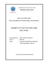 Báo cáo nghiên cứu khoa học cấp trường: Nghiên cứu sản xuất mứt dẻo dừa nước