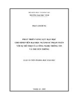 Phát triển năng lực dạy học cho sinh viên đại học ngành Sư phạm Toán với sự hỗ trợ của công nghệ thông tin và truyền thông