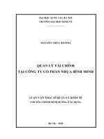 Quản lý tài chính tại công ty cổ phần nhựa bình minh (luận vă thạc sĩ) 
