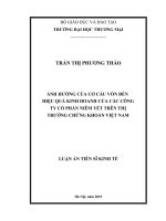 Ảnh hưởng của cơ cấu vốn đến hiệu quả kinh doanh của các công ty cổ phần niêm yết trên thị trường chứng khoán Việt Nam