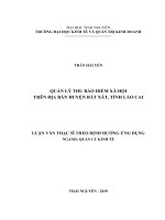 Quản lý thu bảo hiểm xã hội trên địa bàn huyện bát xát, tỉnh lào cai 