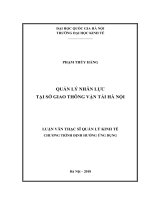 Quản lý nhân lực tại sở giao thông vận tải hà nội (luận vă thạc sĩ) 