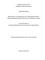 Hiện trạng và giải pháp quản lý môi trường trong chăn nuôi trên địa bàn huyện đại từ tỉnh thái nguyên 