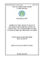 Nghiên cứu thực trạng và nguy cơ mắc bệnh nghề nghiệp do vi sinh vật ở nhân viên y tế tại thành phố cần thơ và đánh giá hiệu quả biện pháp can thiệp tt 