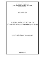 Quản lý đánh giá kết quả học tập của học sinh trung cấp theo tiếp cận năng lực