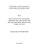 rèn luyện kỹ năng toán học hóa tình huống thực tiễn
