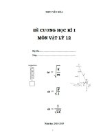 đề cương học kỳ 1 vật lý 12  trường THPT yên hòa – hà nội
