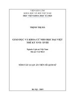 Giáo dục và khoa cử nho học đại việt thế kỷ XVII   XVIII tt