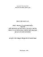 Thực trạng và giải pháp đẩy nhanh tiến độ đăng ký đất đai, cấp giấy chứng nhận và lập hồ sơ đia chính trên địa bàn quận 8, thành phố hồ chí minh 